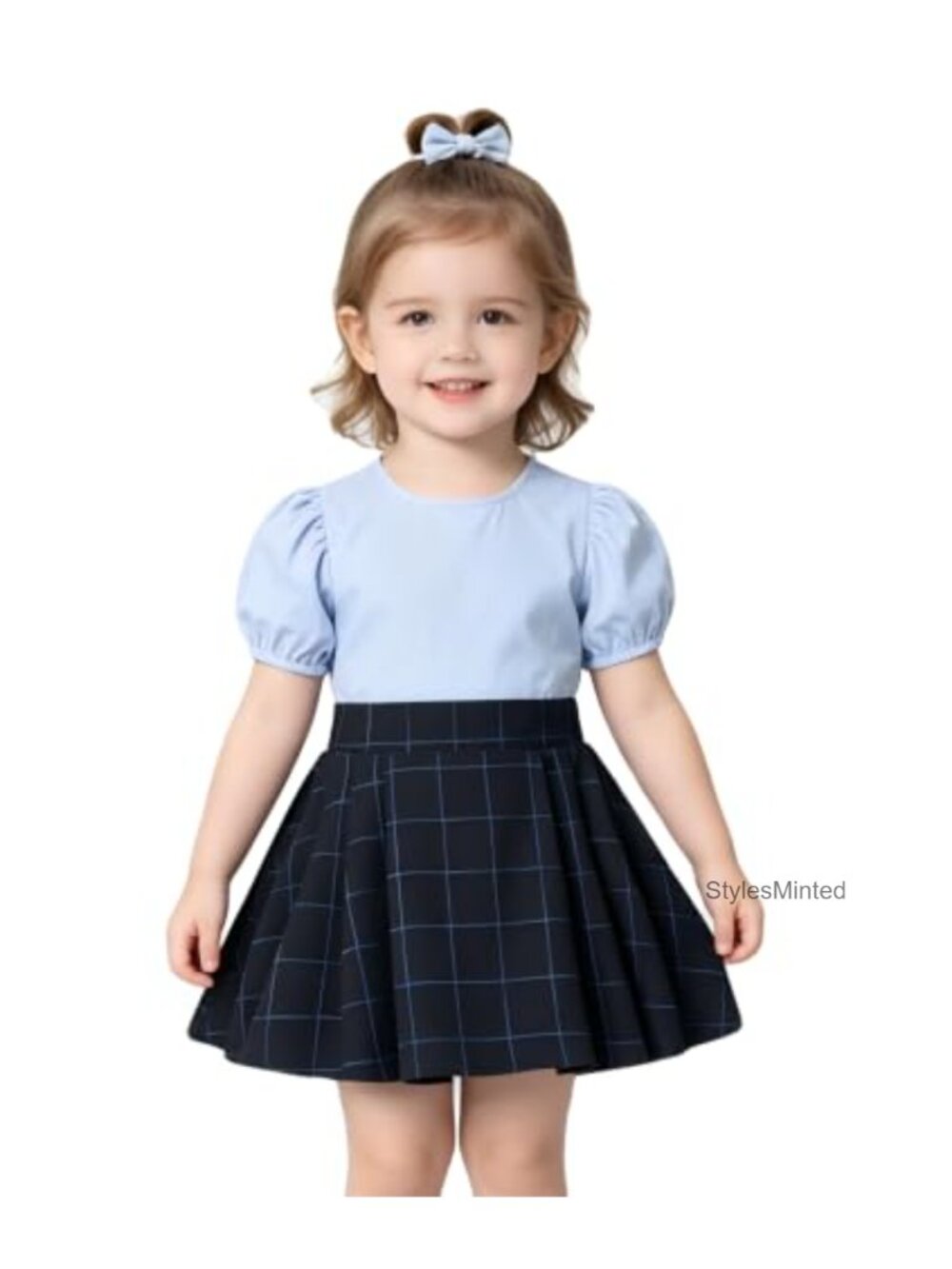 Girls Pleated Tennis Skort High Waist A-Line School Uniform Athletic Skirt